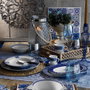 Hermia Vajilla de Porcelana de 24 Piezas en Azul Marino y Turquesa